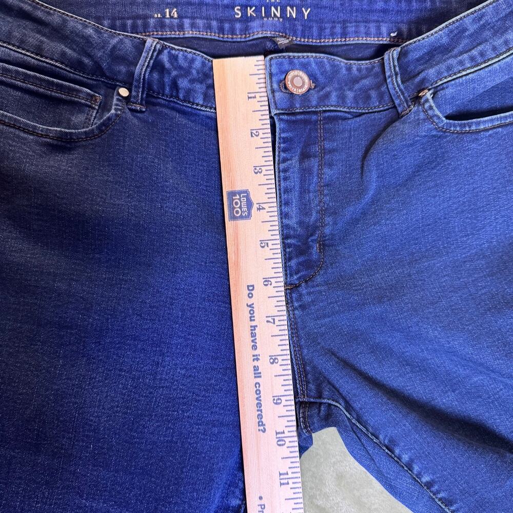 White House Black Market The Skinny Boot Jeans Dark Wash Stretch Size 14 - Picture 9 of 12